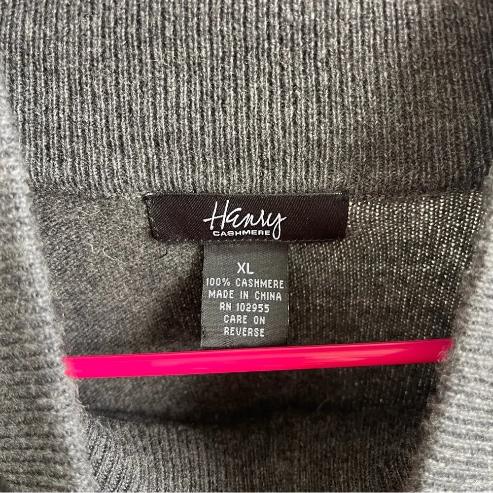 Hanry‎ Mens Cashmere Pullover Sweater Size XL Grey Quiet Luxury Neutral